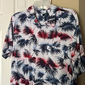 Patriotic short sleeve Hawaiian palm shirt